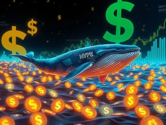 Digital whale executing significant HYPE token purchases, representing the $21.06M whale accumulation in the crypto market.