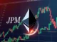 JPMorgan logo merging with Ethereum symbol, representing the significant JPMorgan Bitmine Stake and institutional ETH investment.