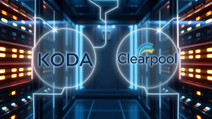 Secure digital asset custody meeting DeFi innovation, represented by the KODA Clearpool partnership enabling institutional access to crypto finance.