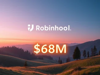 A graphic representing the Lighter funding round, highlighting $68M investment and Robinhood crypto investment in a perpetual futures exchange.