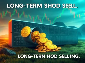 Visualizing long-term BTC holders liquidating 371,584 Bitcoin, showing significant shifts in crypto investor behavior.