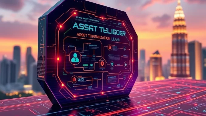 Asset Tokenization: Malaysia Unlocks Future of Finance with Ambitious 3-Year Roadmap Visualizing Malaysia's central bank's ambitious 3-year roadmap for asset tokenization, symbolizing secure digital finance and innovation.