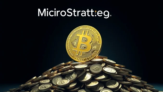 MicroStrategy's growing Bitcoin holdings, symbolizing its strategic corporate Bitcoin investment.