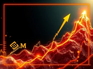 Chart showing a massive Momentum MMT price surge on Binance, reflecting significant market growth.