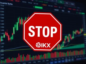 OKX delisting notice on a trading screen, signaling the end of AI16Z/USDT perpetual futures trading.