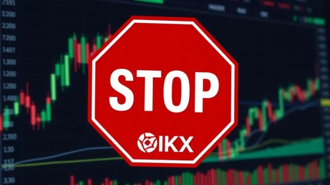 OKX delisting notice on a trading screen, signaling the end of AI16Z/USDT perpetual futures trading.