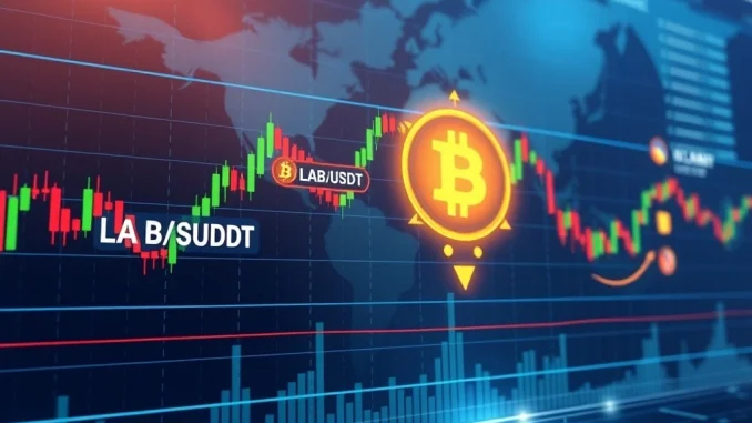 OKX perpetual futures trading interface showing LAB/USDT with 50x leverage, symbolizing exciting crypto futures trading opportunities.