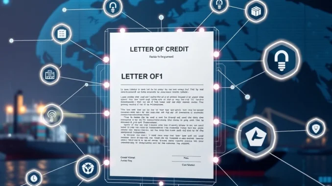 Digital interface showcasing Pibble AION's AI trade finance platform, automating Letter of Credit reviews for global trade efficiency.