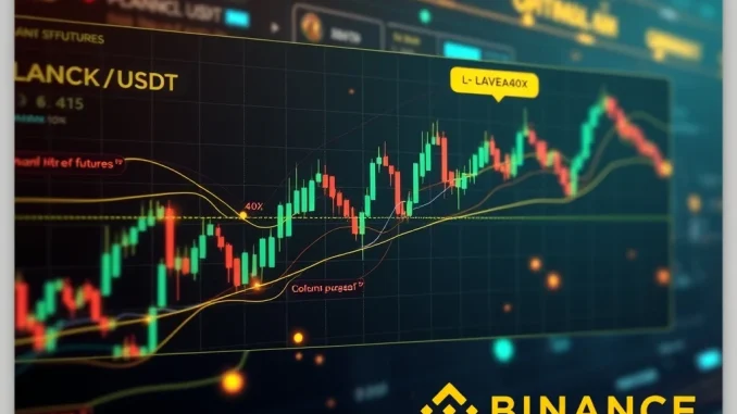A visual representation of Binance's trading platform highlighting the new PLANCK perpetual futures listing, signaling a significant trading opportunity.