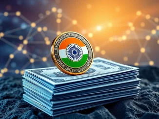 A digital token representing Polygon India's initiative, backed by government securities, aiming to strengthen the Indian Rupee.