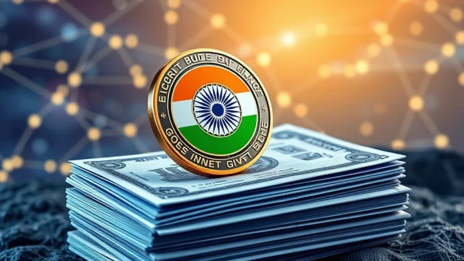 A digital token representing Polygon India's initiative, backed by government securities, aiming to strengthen the Indian Rupee.