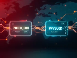 A visual representation of a significant PYUSD transfer, showing 200,000,000 PYUSD moving from an unknown source to Cumberland, highlighting a major crypto transaction.