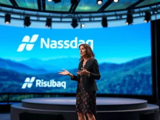 Nasdaq CEO Adena Friedman keynoting Ripple Swell, signaling major finance-crypto convergence.