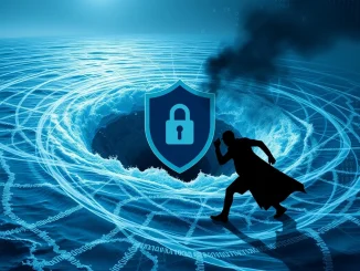 Visual representation of a crypto attack impacting River token price, showing a digital river under threat and security measures in place.