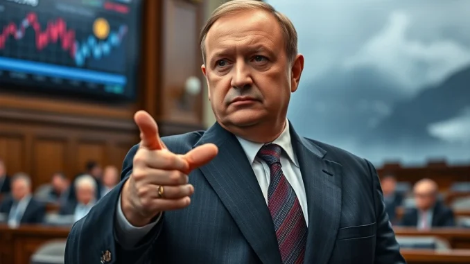 A Russian lawmaker discussing the urgency of Russian crypto regulation in a parliamentary setting.