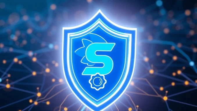 A digital shield icon representing Sonic security, protecting against a potential Beets exploit within a blockchain network.