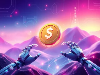 A digital SOON token soaring on a price chart, symbolizing the impact of the x402 social experiment on AI agents and autonomous payments.