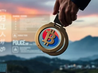 Illustrative image of police action against a South Korea crypto crime operation, symbolizing the fight against digital money laundering.