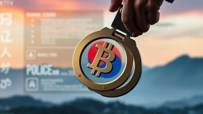 Shocking South Korea Crypto Crime: Police Bust Drug Money Laundering Ring Illustrative image of police action against a South Korea crypto crime operation, symbolizing the fight against digital money laundering.