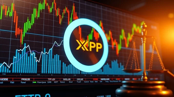 Visualizing the anticipated **Spot XRP ETF launch**, symbolizing market optimism and the future of crypto investments after the Ripple SEC lawsuit.