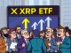 A cartoon illustration depicting the immense anticipation for the launch of the first US Spot XRP ETF, with investors eagerly watching.