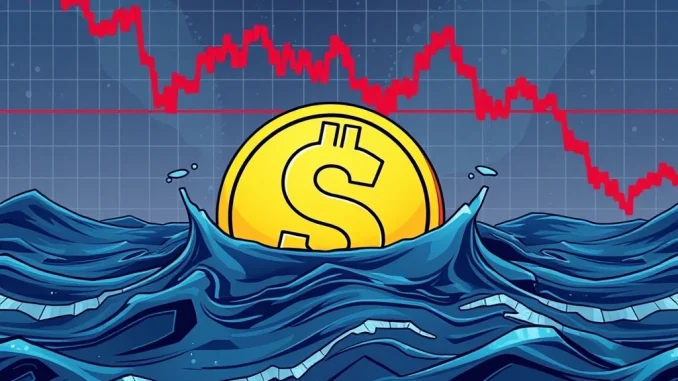 Visualizing the critical moment Staking Stream USD de-pegs, impacting stablecoin stability and the wider cryptocurrency market.