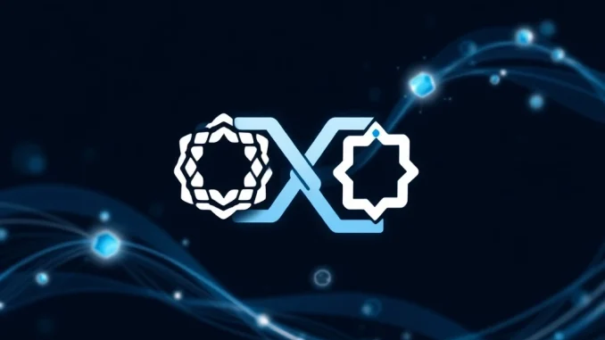 Taiko and Chainlink ACE logos merging, symbolizing secure RWA tokenization and blockchain compliance for institutional finance.