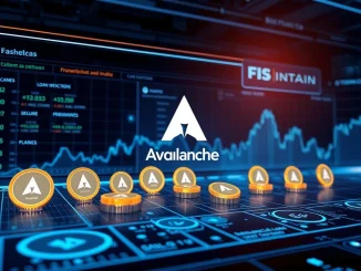 A digital interface showcasing the revolutionary tokenized loan marketplace, symbolizing the FIS Intain partnership on the Avalanche blockchain for efficient asset trading.