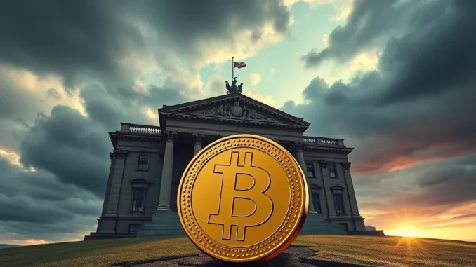 Urgent Warning: UK Stablecoin Regulations Crucial for Preventing Financial Instability The Bank of England building overseeing a digital stablecoin, symbolizing the crucial need for robust UK stablecoin regulations to prevent financial instability.