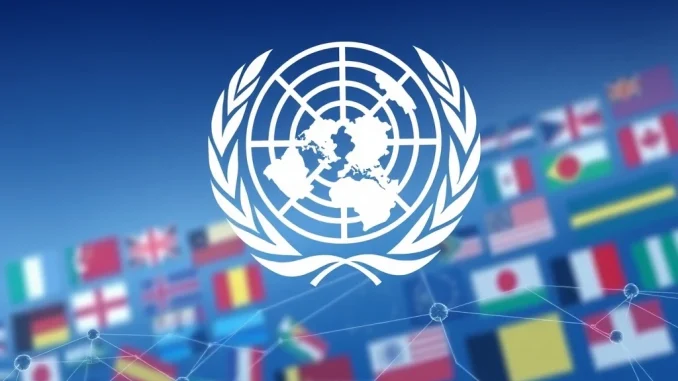 The UNDP blockchain initiative fostering national tech adoption through education and advisory support, featuring blockchain network graphics.