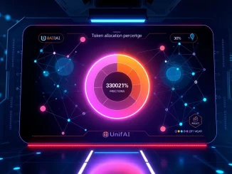 A strategic pie chart visualizing UnifAI's UAI tokenomics, demonstrating digital asset distribution for growth.