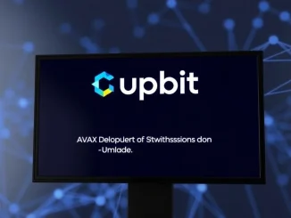 Upbit exchange interface displaying an urgent notification regarding the temporary AVAX deposit and withdrawal suspension for a network upgrade.