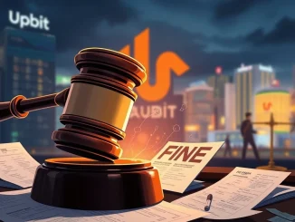 South Korea's FIU imposes a significant Upbit fine on Dunamu, symbolizing regulatory action against crypto compliance failures.