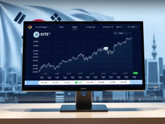Upbit exchange interface displaying Kite KITE crypto asset for trading, symbolizing the new cryptocurrency listing.