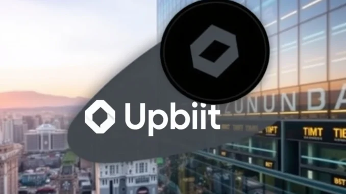 A visual representation of the Upbit platform welcoming the MMT crypto asset, highlighting the significant Upbit MMT listing.