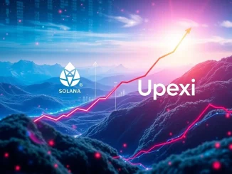 Upexi's strategic **Solana investment** growth depicted by a rising chart and SOL logo, reflecting significant **Upexi SOL holdings**.