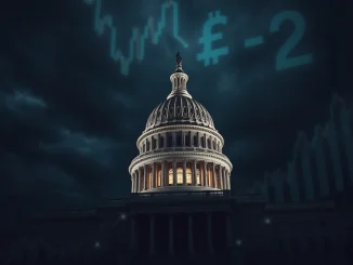 U.S. Capitol building at night, symbolizing the impending **US Government Shutdown** vote and its crucial economic impact on markets.