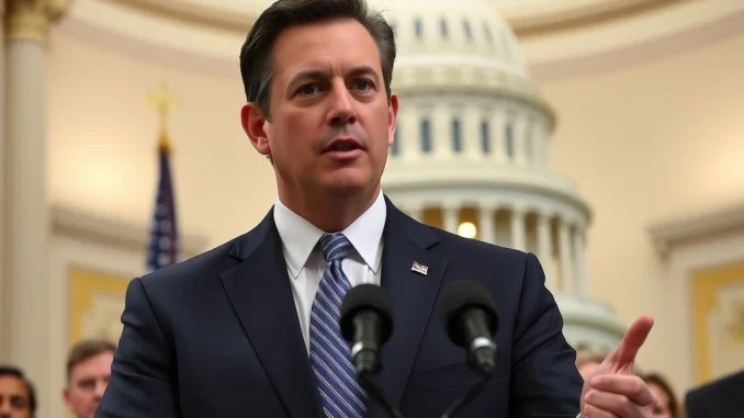 US House Speaker Mike Johnson confidently announces securing votes for a stopgap funding bill, preventing a government shutdown.