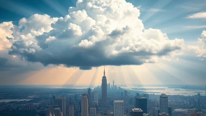 Visualizing the easing of market uncertainty following a US government shutdown deal, with a focus on crypto market impact.