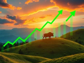 Charts showing the US stock market experiencing significant gains, reflecting positive investor sentiment and market strength.