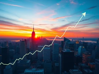 A visual representation of the US stock market's triumphant open, showing an upward trend for major indices.