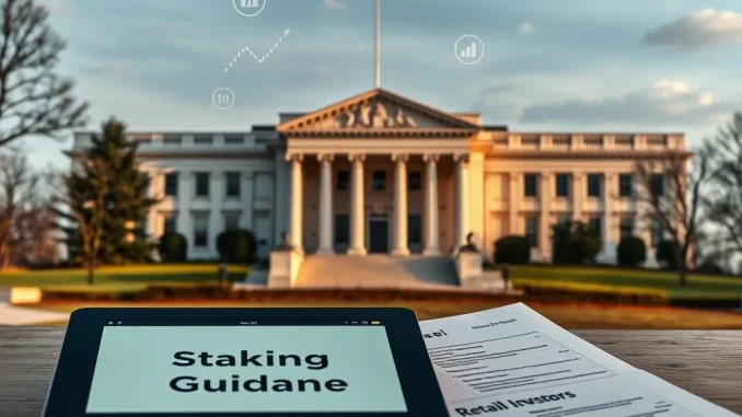 US Treasury Unveils Pivotal Crypto ETF Staking Guidance Official documents symbolizing the new US Treasury crypto ETF staking guidance for retail investors.