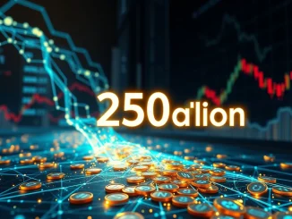 A digital representation of 250 million USDC minted, signifying a significant influx into the crypto market.