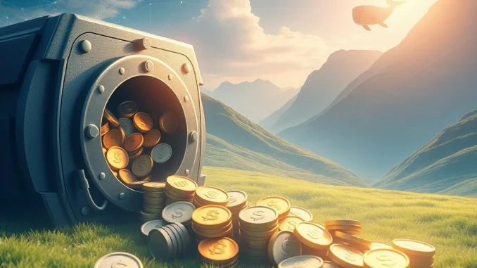 Visualization of 250 million USDC minting, representing a significant stablecoin influx and its impact on the cryptocurrency market.