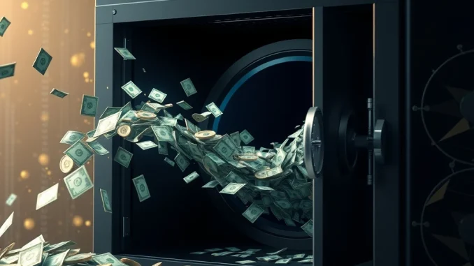 Digital representation of 1 billion USDT minted by Tether Treasury, symbolizing a significant increase in crypto liquidity.