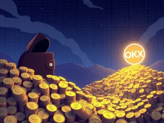 Visualizing a significant USDT transfer of $211 million to the OKX exchange, highlighting the scale of the crypto whale movement.