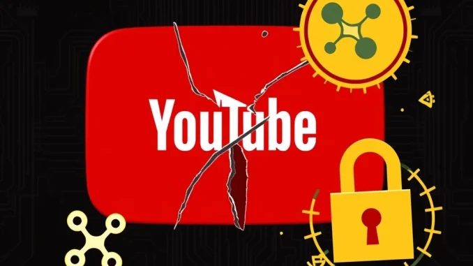 Visualizing the aftermath of an XRP hack that led to a prominent YouTuber's channel deletion, highlighting crypto scam risks.