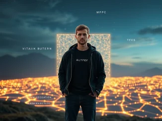 Vitalik Buterin presenting his vision for combining ZK proofs with advanced cryptography to secure blockchain applications.