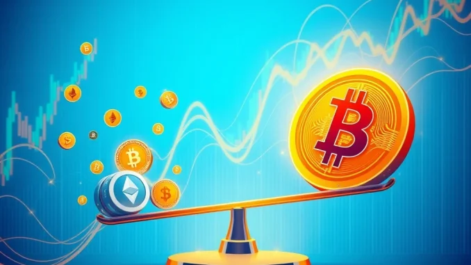 Illustration showing cryptocurrency liquidity shifting from altcoins to Bitcoin and Ethereum dominance