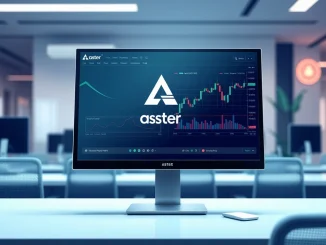 Aster DEX interface showing the new 一/USD1 trading pair during the $8 million campaign launch